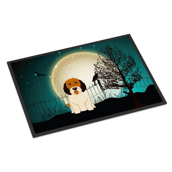 Carolines Treasures Halloween Scary Petit Basset Griffon Veenden Indoor or Outdoor Mat, 18 x 0.25 x 27 in. BB2269MAT - main